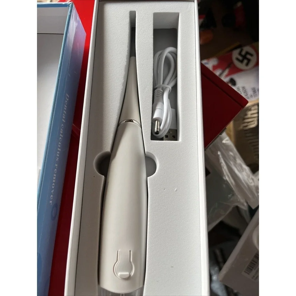 White Portable Electric Sonic Dental‎ Calculus Remover Tooth Stains Oral Clean